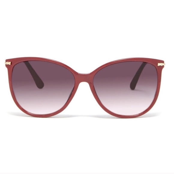 Charming Charlie Brow Line Maroon Sunglasses - Picture 2 of 7